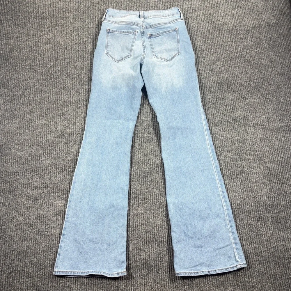 Old Navy Wow Flare Jeans Womens 0 Light Blue High Rise Stretch Denim 0807